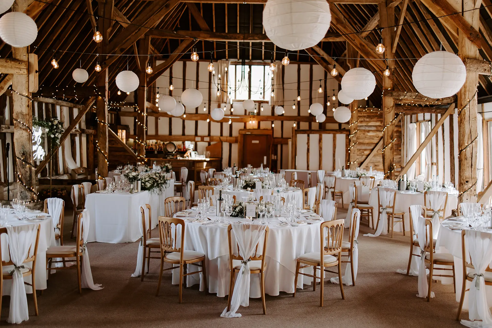 clock barn weddings reception setup