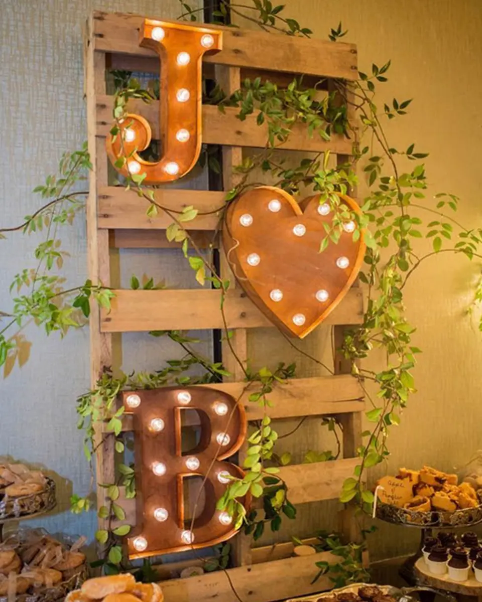 Clock Barn light up letters romantic wedding ideas