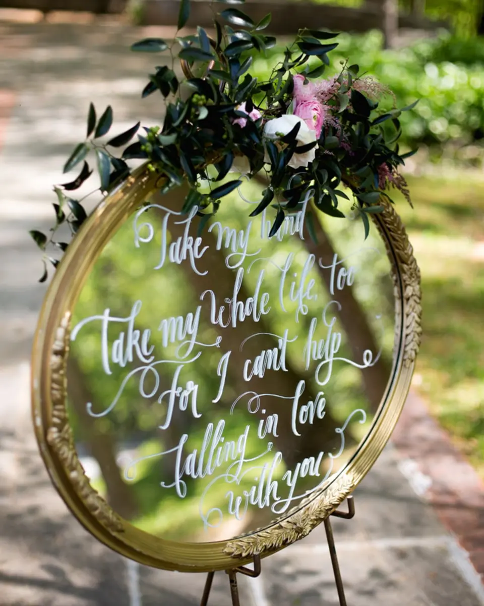 Clock Barn mirror romantic wedding ideas blog post