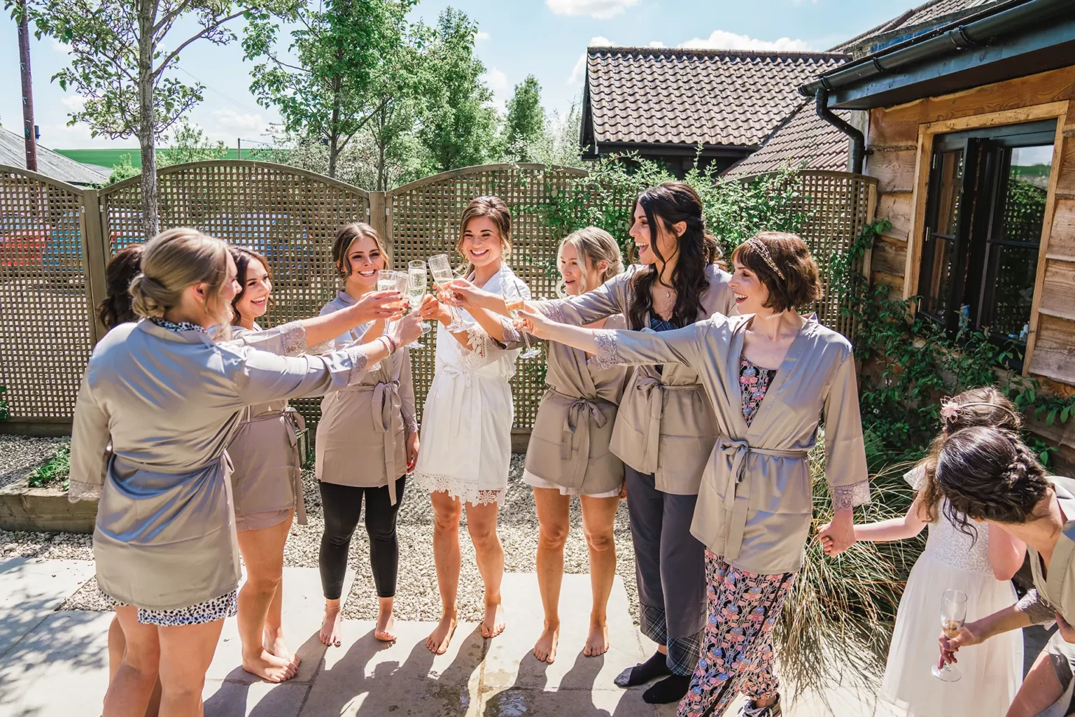 Clock Barn wedding venue bridesmaids getting ready