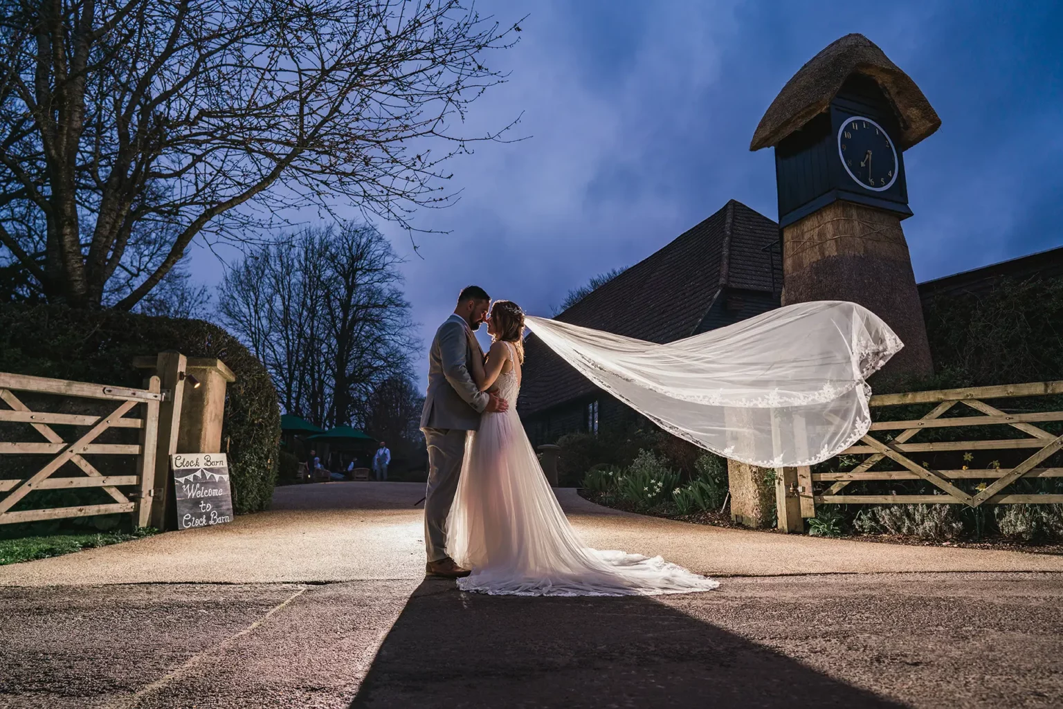 Clock Barn wedding venue couple