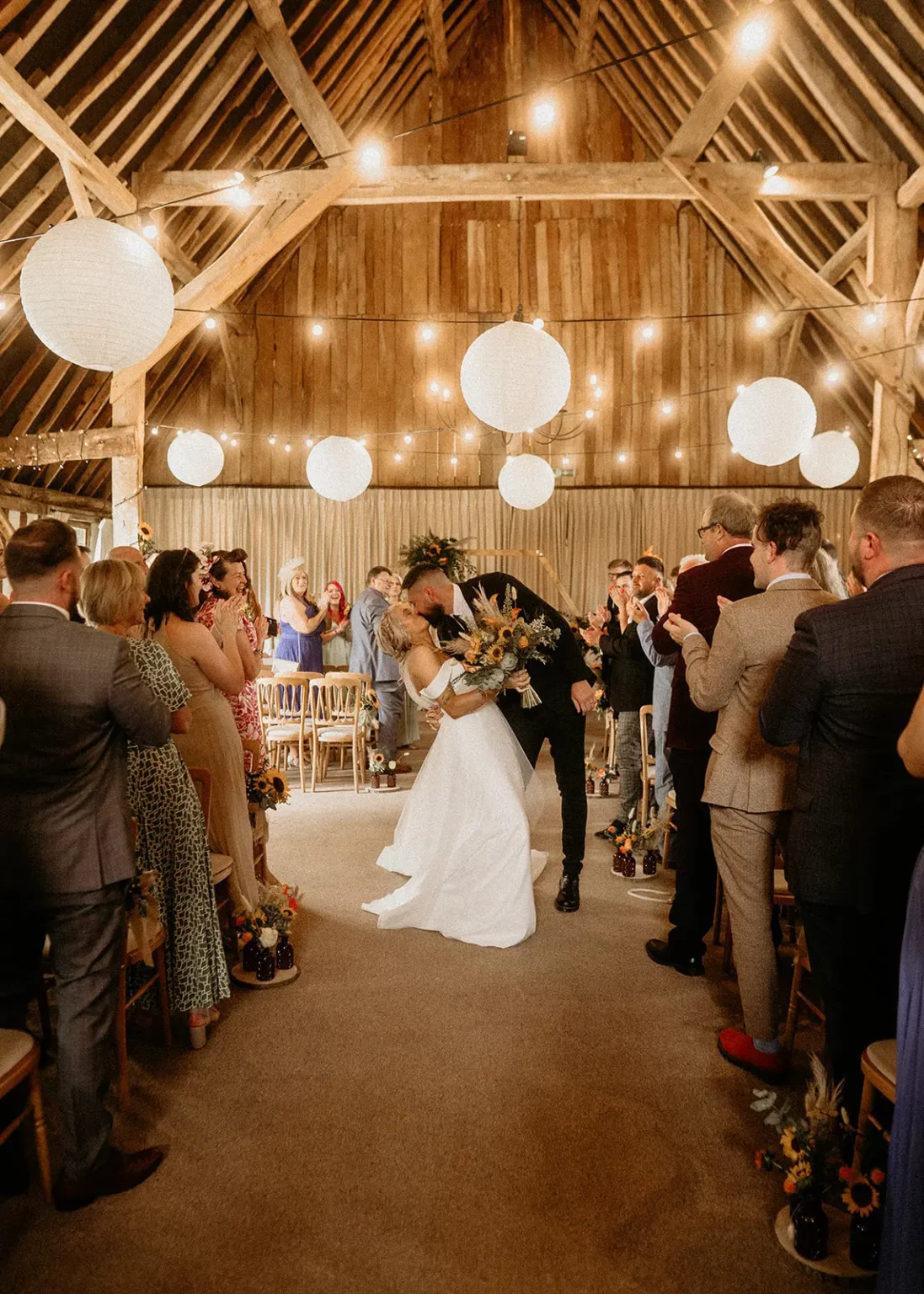 Clock Barn wedding ceremony main barn