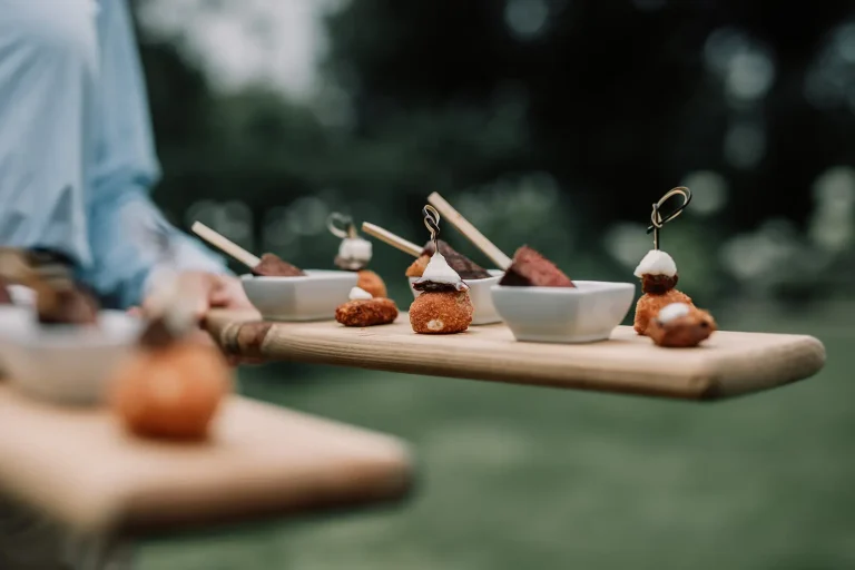 clock barn wedding food canapes