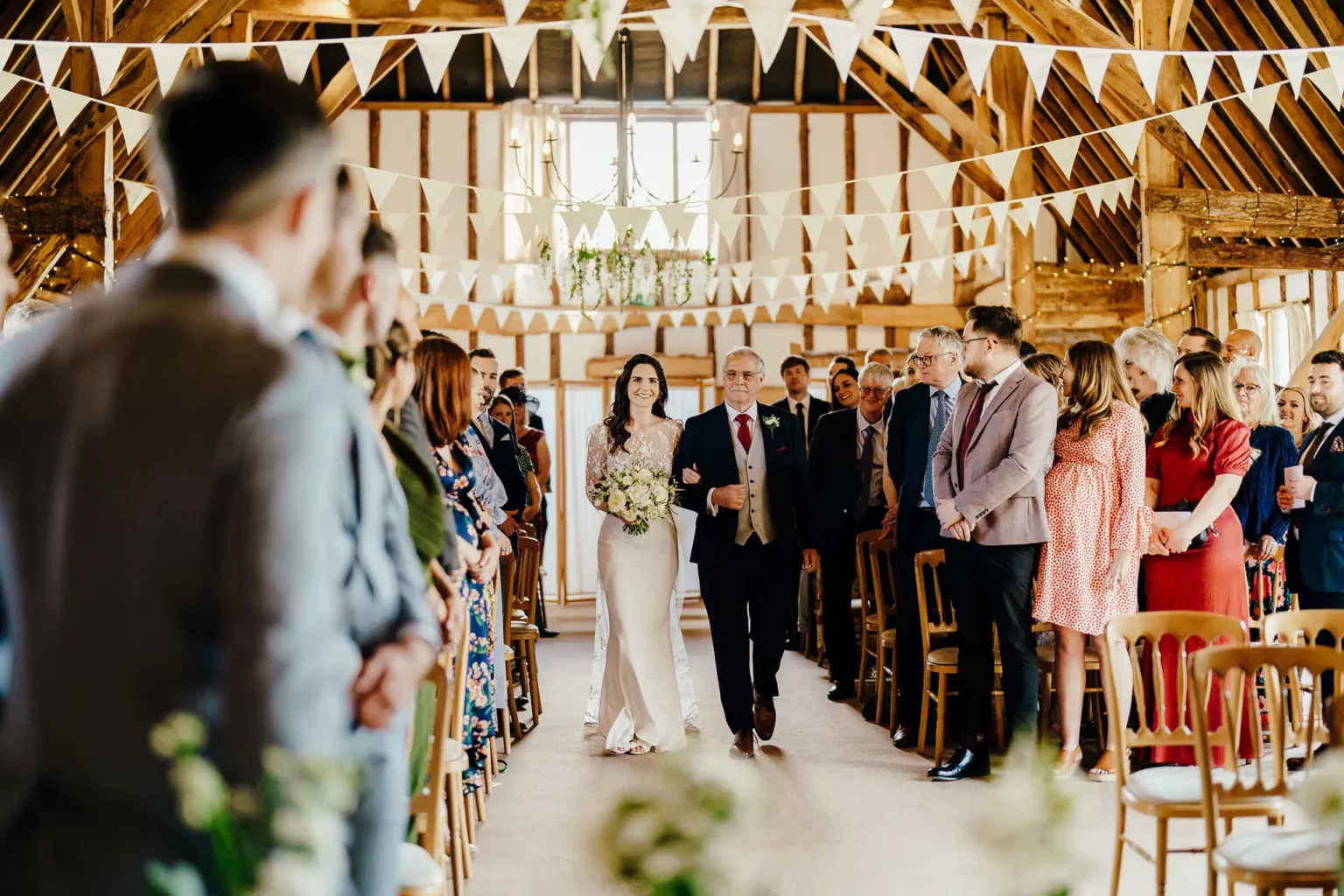 Clock Barn spring wedding ceremony