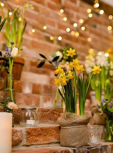 Clock Barn Hampshire spring flowers seasonal wedding flowers