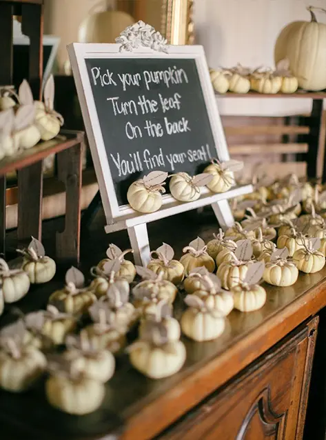 Clock Barn autumnal decorations nature wedding