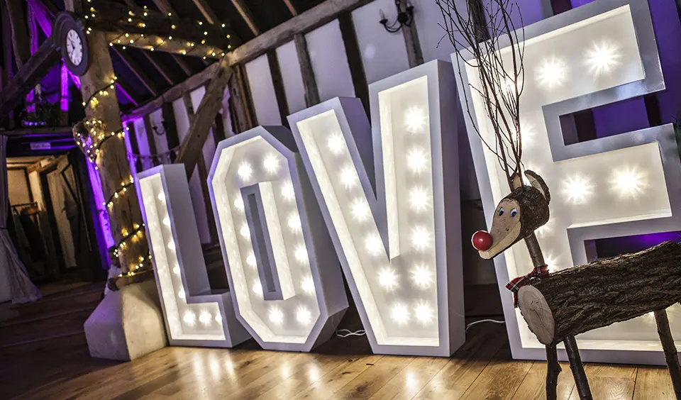 Clock Barn love light winter wedding ideas