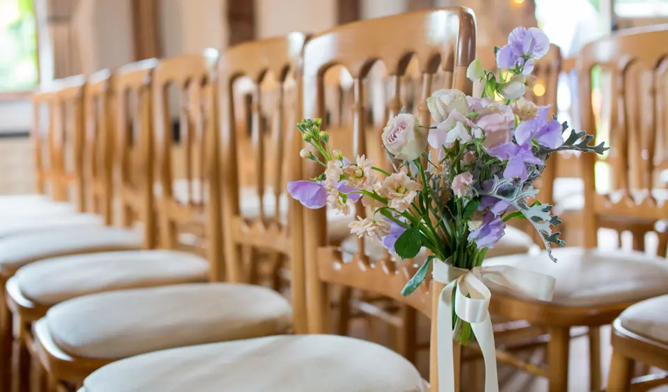 Clock Barn purple flowers wedding venues hampshire