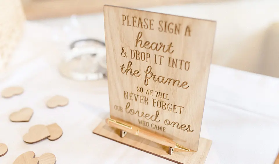 Clock Barn wedding signage guest book wedding venues hampshire