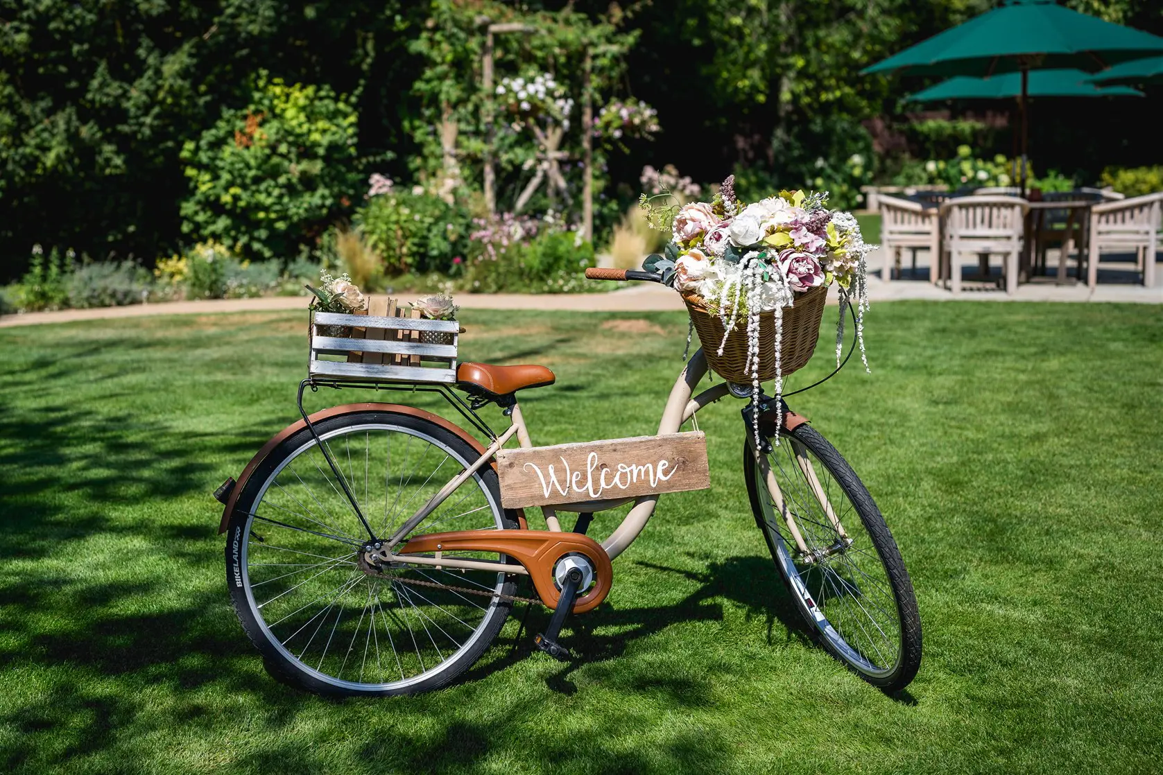 clock barn weddings welcome bike